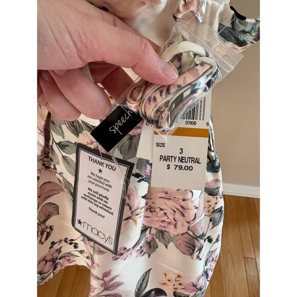 Speechless Ivory Blush Florals Juniors Strapless Mini Dress Size 3 Homecomjng - Picture 6 of 12